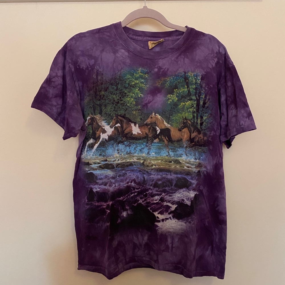 The Mountain vintage tie dye horse shirt